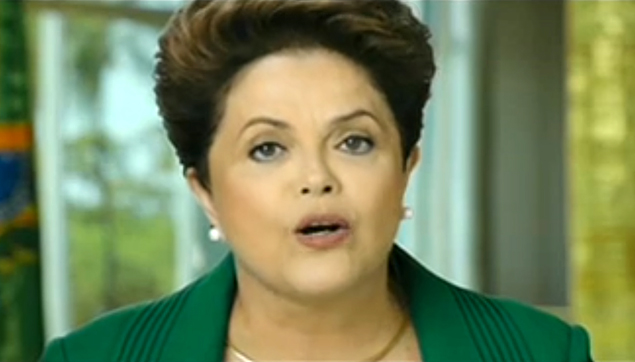 Presidente Dilma em discurso em rede nacional antes da abertura da Copa do Mundo