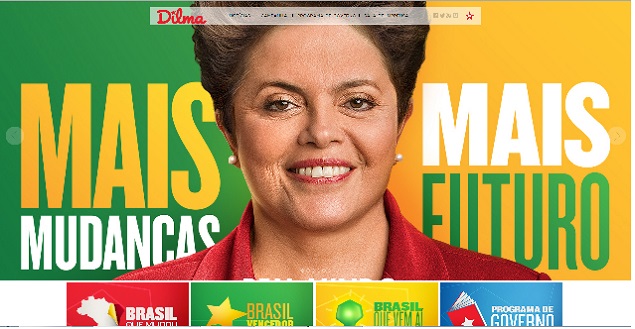 Site lançado pela campanha à reeleição da presidente Dilma Rousseff (PT)