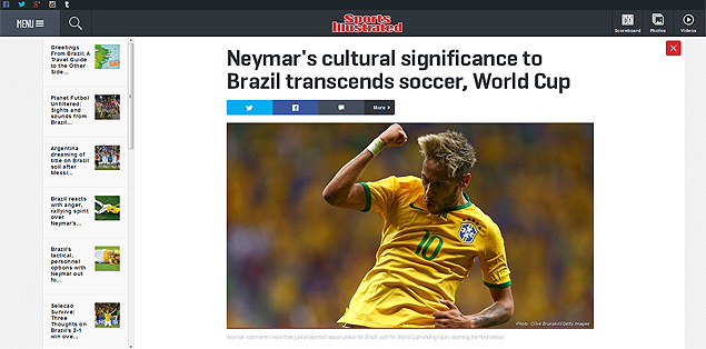 Site da revista americana "Sports Illustrated" fala do significado cultural de Neymar