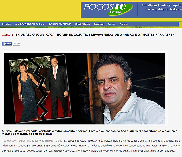 PSDB diz que site Poos 10 faz campanha difamatria contra Acio Neves 