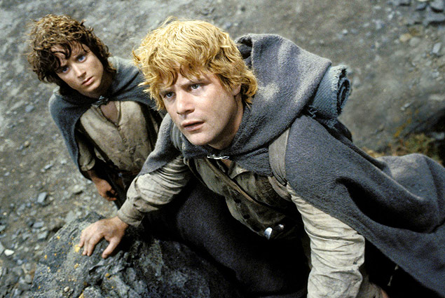 O ator Sean Astin (dir.), com Elijah Wood em cena de "O Senhor dos Anis: O Retorno do Rei" (2003), de Peter Jackson 