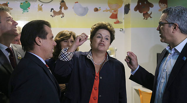 A presidente Dilma Rousseff e o candidato Alexandre Padilha (PT) em encontro em So Bernardo do Campo