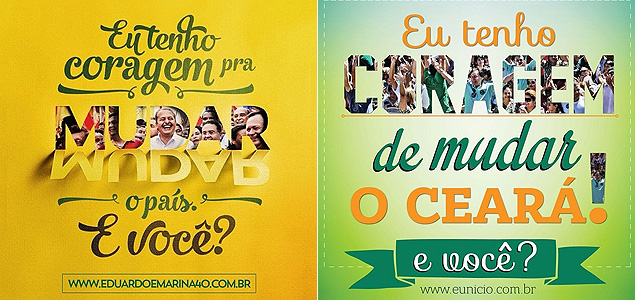 Aliado de Dilma, Euncio Oliveira faz cartaz com a mesma identidade visual de Eduardo Campos