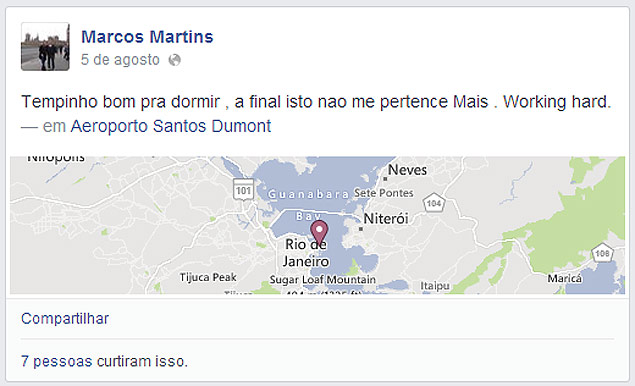 Um dos pilotos do avio de Eduardo Campos reclama de cansao e excesso de trabalho no Facebook. Marcos Martins