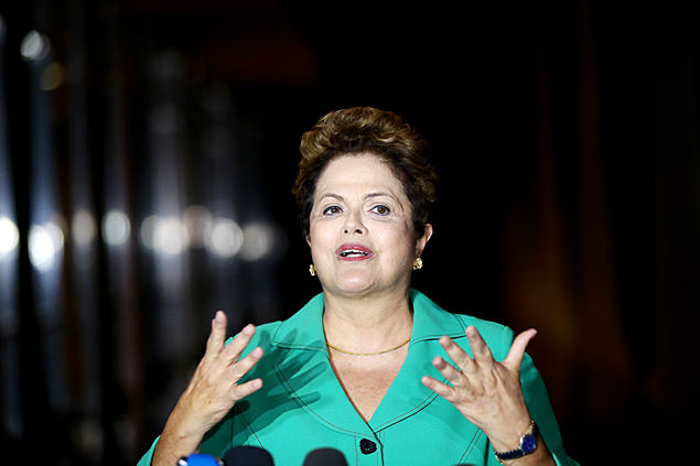 A presidente Dilma Rousseff durante entrevista no Palcio do Planalto