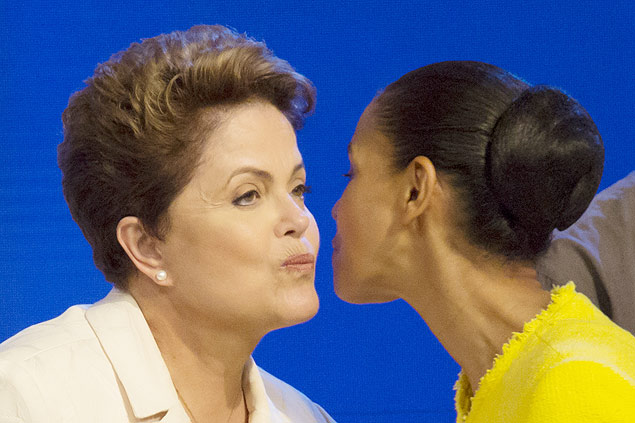 Dilma Rousseff e Marina Silva, durante campanha presidencial de 2014