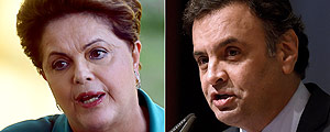 Dilma Rousseff e Aécio Neves (Evaristo Sá/AFP)