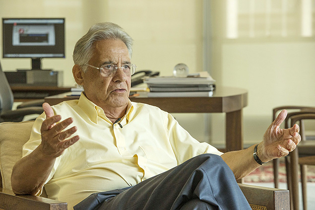 O ex-presidente Fernando Henrique Cardoso durante entrevista, no Instituto FHC