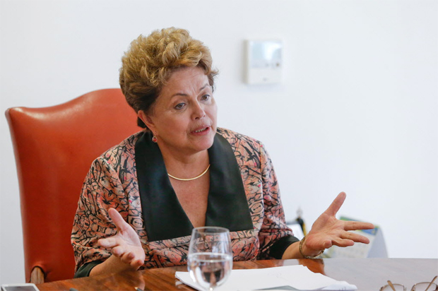 Presidente Dilma Rousseff durante entrevista no Planalto