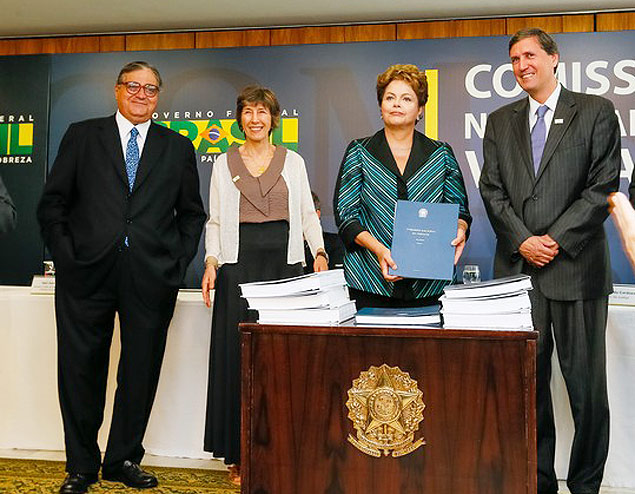 Dilma Rousseff durante entrega do Relat�rio Final da Comiss�o Nacional da Verdade
