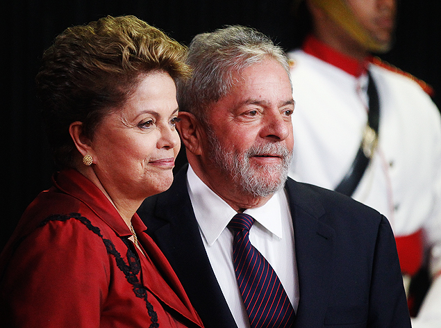 Dilma e Lula na cerimônia de diplomação para o exercício do segundo mandato da petista