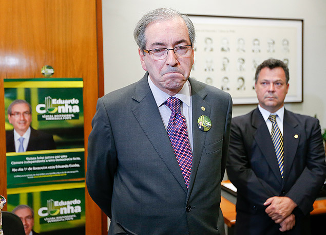 O lder do PMDB na Cmara e candidato  Presidncia da Casa, Eduardo Cunha (PMDB-RJ)