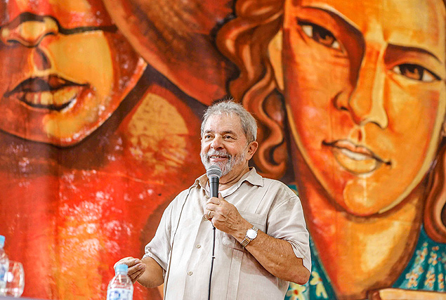 O ex-presidente Lula, em evento de aniversário do MST, Movimento dos Trabalhadores Sem Terra