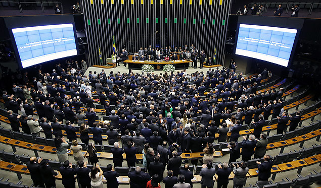 Cerimônnia de posse dos deputados eleitos para ocupar as 513 cadeiras da Câmara dos Deputados (2015-2019)
