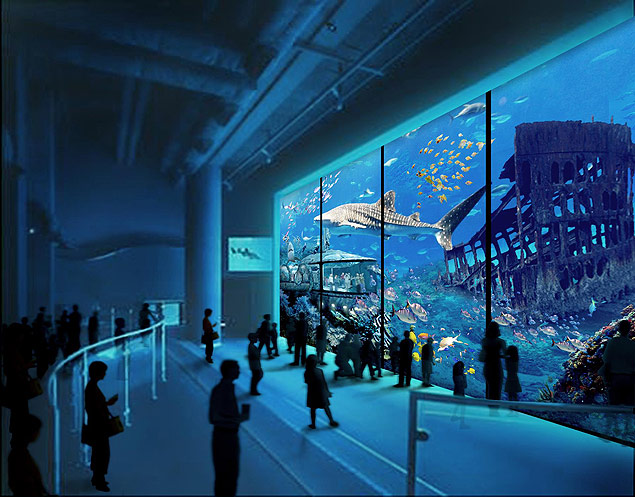 Maquete virtual do Acquario Cear, projeto da gesto Cid Gomes, que deveria ser inaugurado em janeiro 