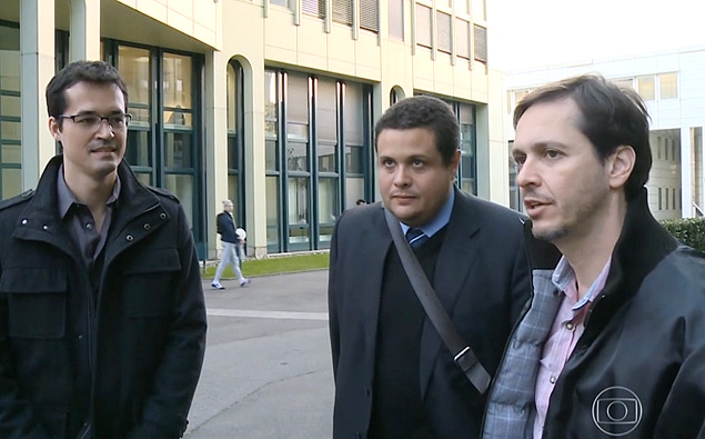 Los fiscales Deltan Dallagnol, Eduardo Pelella e Orlando Martello en Suiza
