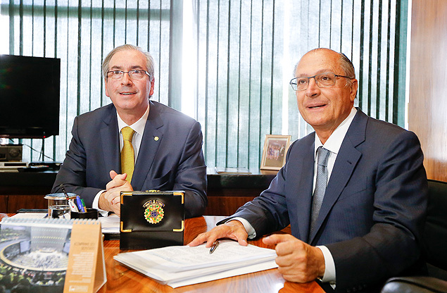 O governador de So Paulo, Geraldo Alckmin, se reuniu com o presidente da Cmara, Eduardo Cunha