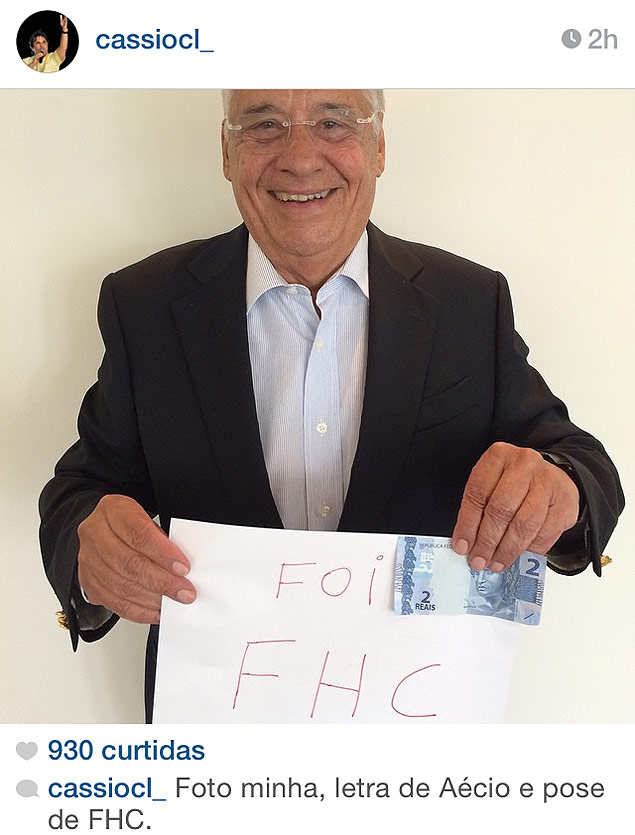 Imagem com o ex-presidente FHC publicada no Instagram pelo senador Cassio Cunha Lima