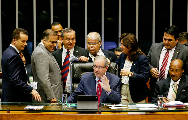 O presidente da cmara dos deputados, Eduardo Cunha (PMDB-RJ) durante sesso no plenrio