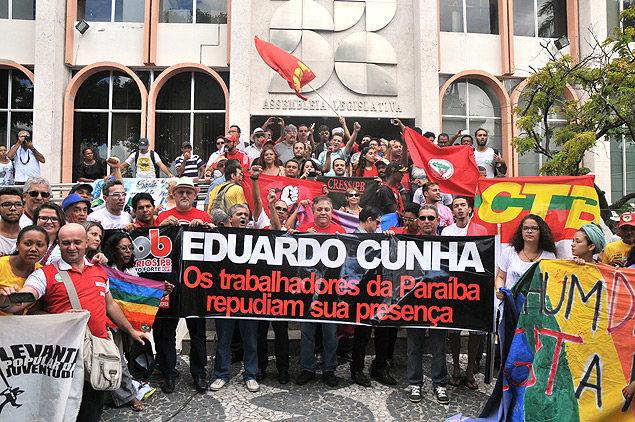 Protesto na Assembleia Legislativa da Paraba contra o deputado Eduardo Cunha