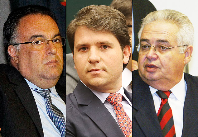Os ex-deputados André Vargas (sem partido), Luiz Argolo (SD-BA) e Pedro Corrêa (PP-PE)