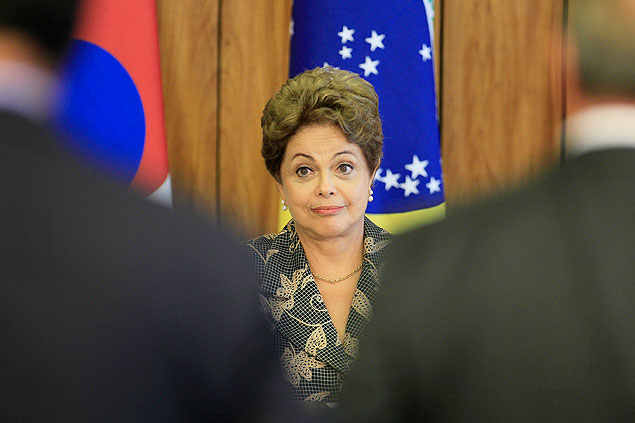 Dilma Rousseff durante visita da Presidente da Repblica da Coreia do Sul, Park Geun-hye