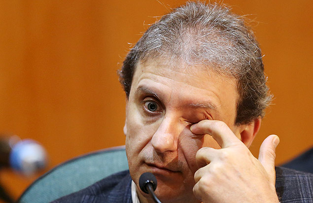 O doleiro Alberto Youssef em depoimento à CPI da Petrobras