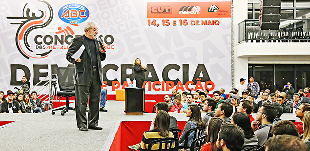 Lula fala durante encontro metalrgicos jovens do Grande ABC