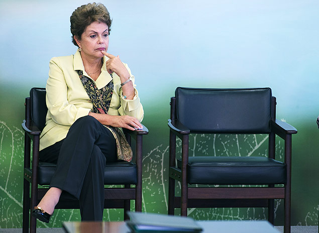 A presidente Dilma Rousseff durante a cerimônia de sanção do Marco da Biodiversidade, em Brasília