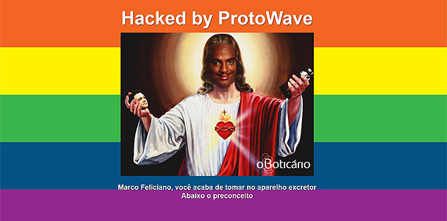 Site do pastor Marco Feliciano  hackeado