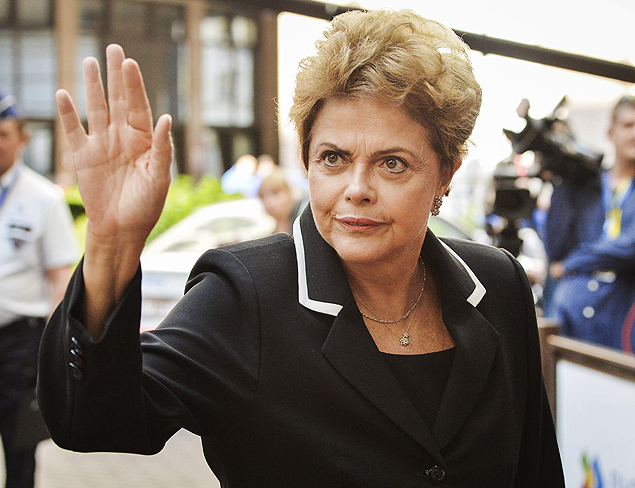 President Dilma Rousseff in Brussels, during a meeting between the European Union and the Celac 