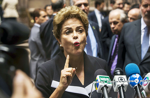 A presidente Dilma Rousseff durante entrevista após reunião com investidores em Nova York, nos EUA