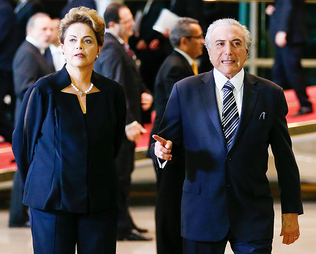 A presidente Dilma Rousseff e Michel Temer, que no vai mais negociar cargos e emendas parlamentares