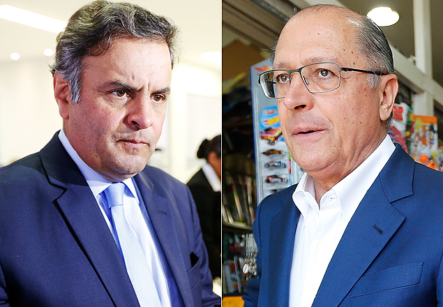 Senador Acio Neves (PSDB-MG) e o governador de So Paulo, Geraldo Alckmin