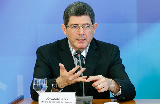 O ministro Joaquim Levy (Fazenda) durante anúncio da proposta orçamentária para 2016
