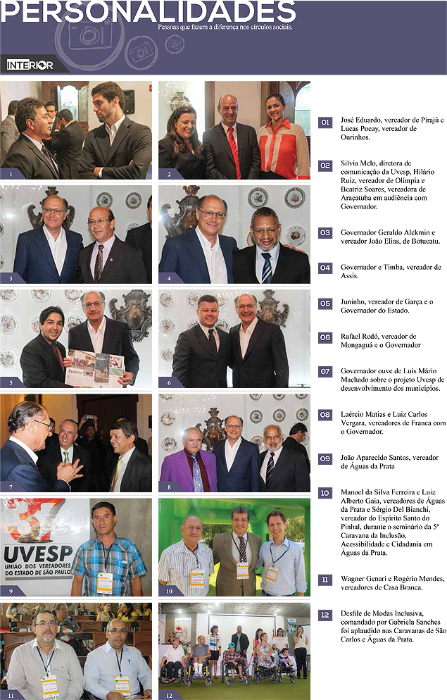 Pgina do 'Jornal do Interior' em que Alckmin aparece ao lado de vrios vereadores ligados  Uvesp