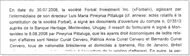 Documentos de contas de empresas utilizadas por Cerveró e Cunha