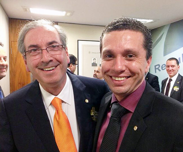 Fausto Pinato, em reunião da bancada do PRB com Eduardo Cunha, então candidato a presidente da Câmara 