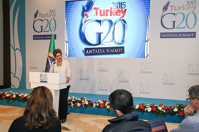 Presidenta Dilma Rousseff durante declarao  imprensa aps Cpula do G20. (Belek - Turquia, 16/11/2015) Foto: Roberto Stuckert Filho/PR