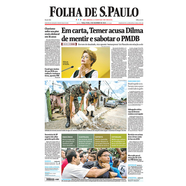 Primeira página da edição de São Paulo