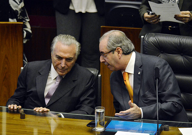 O vice, Michel Temer (PMDB), e o presidente da Cmara, Eduardo Cunha (PMDB-RJ)