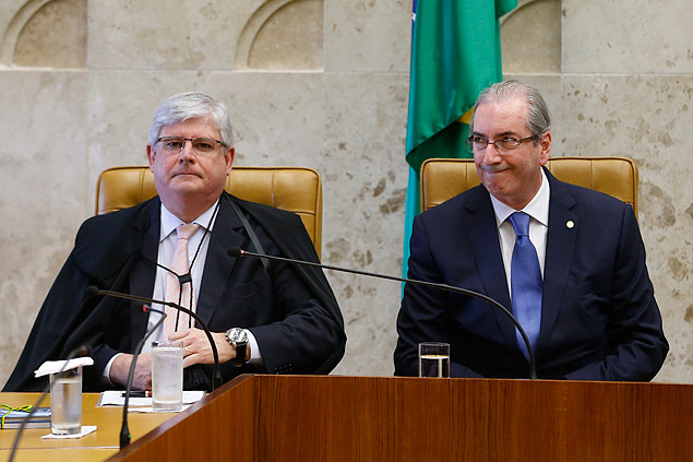 O procurador-geral da Repblica, Rodrigo Janot, e o presidente da Cmara, Eduardo Cunha (PMDB-RJ)