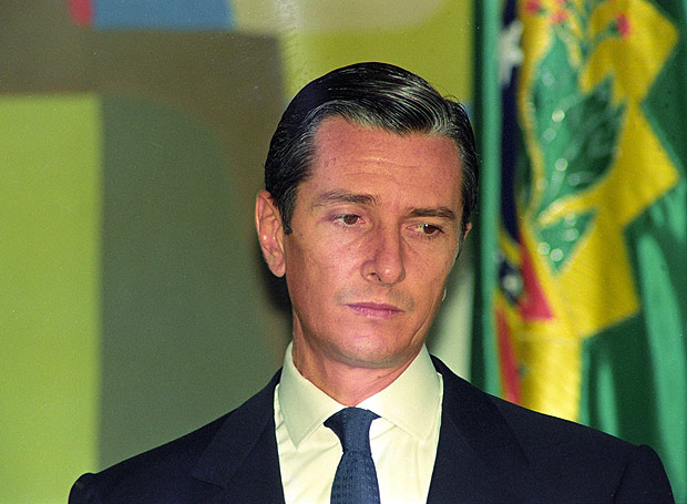O então presidente Fernando Collor em cerimônia em Brasília