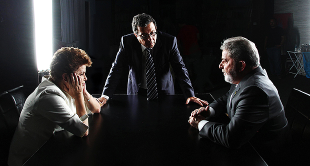 O marqueteiro Joo Santana faz reunio com Lula e Dilma durante campanha presidencial de 2010