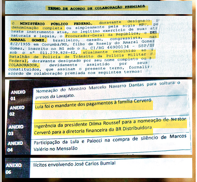  leg: Trechos do acordo de delao de Delcdio do Amaral crdito: Reproduo/Revista "Isto" 