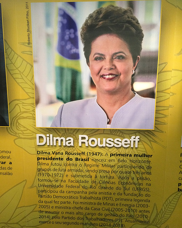 Dilma Rousseff  homenageada na exposio "Mulheres no poder", em exibio na Cmara dos Deputados 