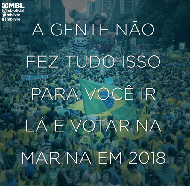 MBL. Movimento Brasil Livre. Marina Silva 2018