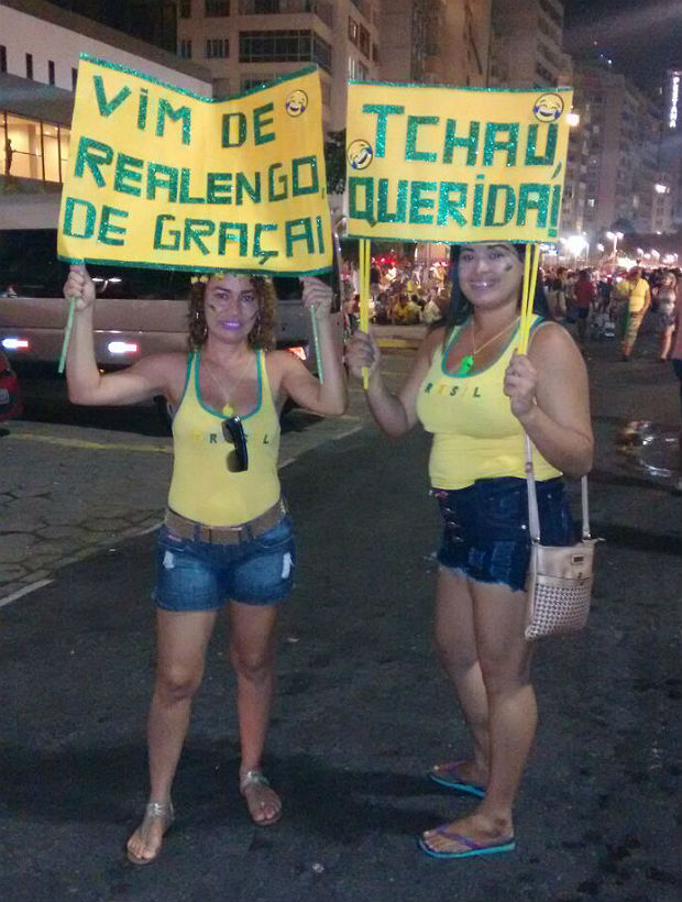 Manifestantes pr-impeachment no Rio