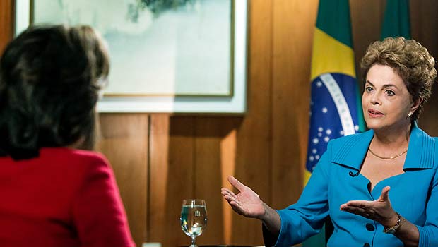 A presidente Dilma em entrevista  jornalista Christiane Amanpour, da CNN