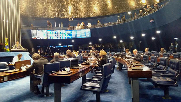 Plenrio do Senado aps 14 horas de sesso. (Foto Rubens Valente/Folhapress)